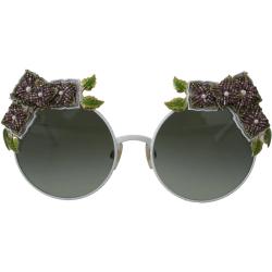 Kwiatowy metalowy oprawka okrągłe okulary przeciwsłoneczne Dolce & Gabbana