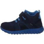 Niebieskie Buty do nauki chodzenia dla chłopców z Goretexu z wyjmowanymi wkładkami marki Superfit w rozmiarze 21 