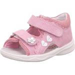 Różowe Sandały skórzane dla niemowląt z zamszu na lato marki Superfit w rozmiarze 21 