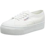 Białe Wysokie sneakersy damskie oddychające marki SUPERGA w rozmiarze 37 