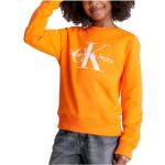 Pomarańczowe Bluzy dziecięce dla chłopców bawełniane marki Calvin Klein 