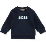 Niebieskie Bluzy dziecięce z kapturem dla niemowląt marki HUGO BOSS BOSS - wiek: 0-6 miesięcy 
