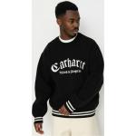 Czarne Swetry męskie z wiskozy z okrągłym dekoltem marki Carhartt WIP w rozmiarze XL 