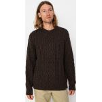 Przecenione Brązowe Swetry oversize męskie z długimi rękawami z okrągłym dekoltem marki Element w rozmiarze XL 