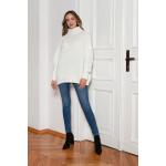 Białe Swetry oversize damskie marki Lanti 