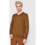 Przecenione Brązowe Swetry męskie marki Tommy Hilfiger w rozmiarze M 