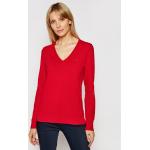 Przecenione Czerwone Swetry damskie marki Tommy Hilfiger w rozmiarze S 