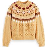 Beżowe Swetry z okrągłym dekoltem damskie eleganckie marki Scotch & Soda w rozmiarze S 