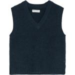 Niebieskie Swetry z dekoltem w serek damskie do prania ręcznego eleganckie z dekoltem w serek marki Marc O'Polo w rozmiarze S 