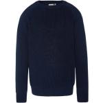 Niebieskie Swetry z okrągłym dekoltem męskie do prania w pralce z długimi rękawami bawełniane z okrągłym dekoltem marki Schott NYC w rozmiarze XL 