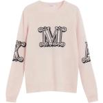 Różowe Bluzy damskie eleganckie z okrągłym dekoltem marki Max Mara w rozmiarze XS 