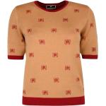 Brązowe Swetry z krótkim rękawem z krótkimi rękawami w stylu casual marki Elisabetta Franchi w rozmiarze XL 