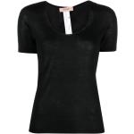 Czarne Swetry z krótkim rękawem damskie z krótkimi rękawami jedwabne marki Twinset w rozmiarze XL 