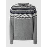 Sweter z norweskim wzorem z wełny