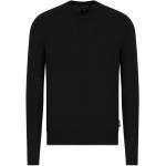 Czarne Swetry z okrągłym dekoltem marki Armani Exchange 