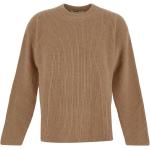 Brązowe Swetry z okrągłym dekoltem damskie eleganckie wełniane marki BALLANTYNE w rozmiarze XS 