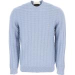 Błękitne Swetry z okrągłym dekoltem męskie eleganckie marki Emporio Armani w rozmiarze M 