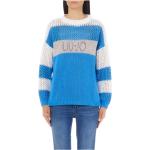 Niebieskie Swetry z okrągłym dekoltem damskie eleganckie marki Liu Jo w rozmiarze XS 