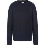 Niebieskie Swetry z okrągłym dekoltem do prania w pralce z długimi rękawami eleganckie akrylowe marki Schott NYC w rozmiarze XL 