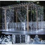 Świąteczna kurtyna świetlna - 3x3m, 300 LED, zimna biel