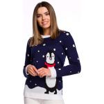 Swetry damskie z motywem pingwinów na Święta marki MOE 