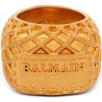 Żółte Złote pierścionki grawerowane marki BALMAIN w rozmiarze 33 
