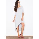 Ciemnoszare Sukienki asymetryczne damskie z elastanu marki Figl w rozmiarze XL 