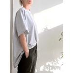 Szare Koszulki oversize damskie z krótkimi rękawami marki One Mug A Day 