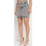 Przecenione Szare Mini spódniczki damskie dżinsowe mini w rozmiarze L 