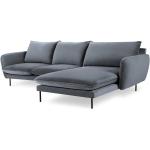 Szara narożna aksamitna sofa prawostronna Cosmopolitan Design Vienna