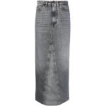 Szare Spódnice z wysokim stanem damskie dżinsowe do kostek marki 3x1 