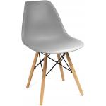 Przecenione Szare Krzesła stylowe w stylu skandynawskim z litego drewna marki ELIOR 