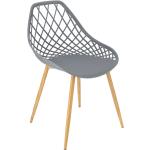 Szare Krzesła stylowe tapicerowane w nowoczesnym stylu metalowe marki ELIOR 