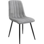 Przecenione Szare Krzesła do jadalni tapicerowane aksamitne marki ELIOR 