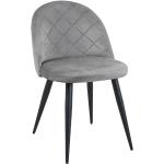 Przecenione Szare Krzesła do jadalni tapicerowane aksamitne marki ELIOR 