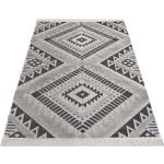Szary prostokątny dywan we wzory - Romser
