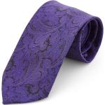 Fioletowe Krawaty męskie Paisley w stylu biznesowym 