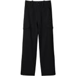 Czarne Szerokie spodnie damskie z wiskozy na wiosnę marki Desigual w rozmiarze XL 