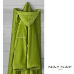 Zielone Szlafroki z kapturem damskie haftowane w stylu casual aksamitne marki Naf Naf w rozmiarze S 