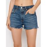 Przecenione Granatowe Szorty jeansowe damskie rurki dżinsowe marki LEVI´S 