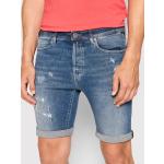 Przecenione Niebieskie Szorty jeansowe męskie Tapered fit dżinsowe marki Replay 