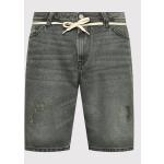 Przecenione Szare Szorty jeansowe męskie luźne dżinsowe marki Tom Tailor w rozmiarze S 