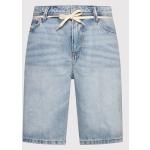 Przecenione Niebieskie Szorty jeansowe męskie luźne dżinsowe marki Tom Tailor w rozmiarze M 