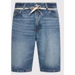 Przecenione Granatowe Szorty jeansowe męskie luźne dżinsowe marki Tom Tailor w rozmiarze S 