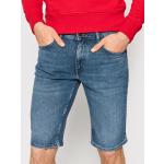 Przecenione Niebieskie Szorty jeansowe męskie Tapered fit dżinsowe marki Tommy Hilfiger 
