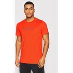 Pomarańczowe Koszulki sportowe męskie z krótkimi rękawami marki 4F w rozmiarze L 