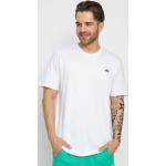 Przecenione Białe Koszulki z nadrukiem męskie z krótkimi rękawami bawełniane z okrągłym dekoltem marki adidas w rozmiarze S 