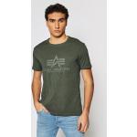 Przecenione Zielone Koszulki polo męskie z krótkimi rękawami marki Alpha Industries Inc. w rozmiarze L 