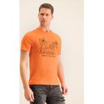 Przecenione Pomarańczowe Koszulki polo męskie z krótkimi rękawami marki Armani Exchange w rozmiarze S 