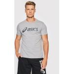 Przecenione Szare Koszulki sportowe męskie z krótkimi rękawami marki Asics w rozmiarze S 